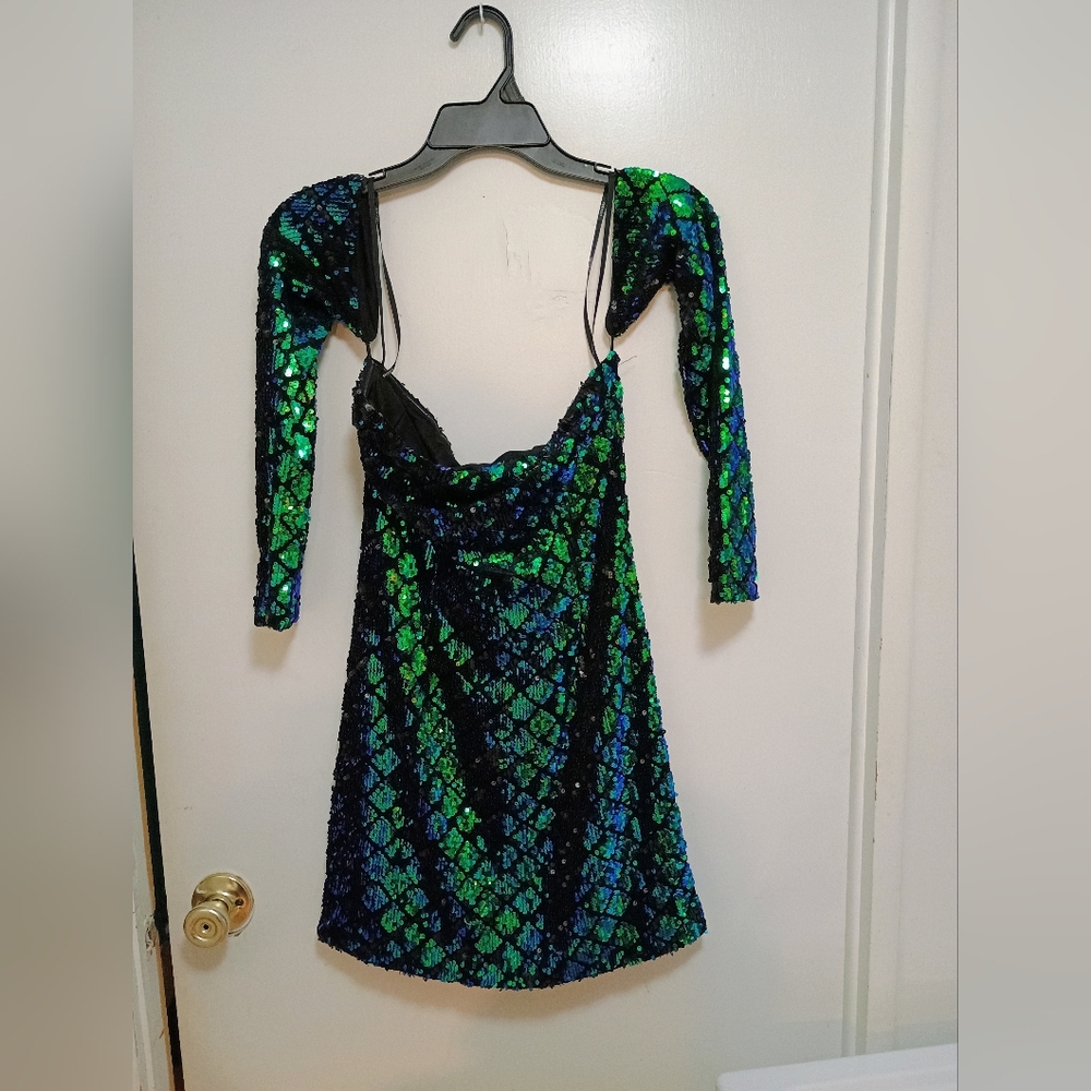 Forever 21 Sequin Green and Blue Cocktail Dress